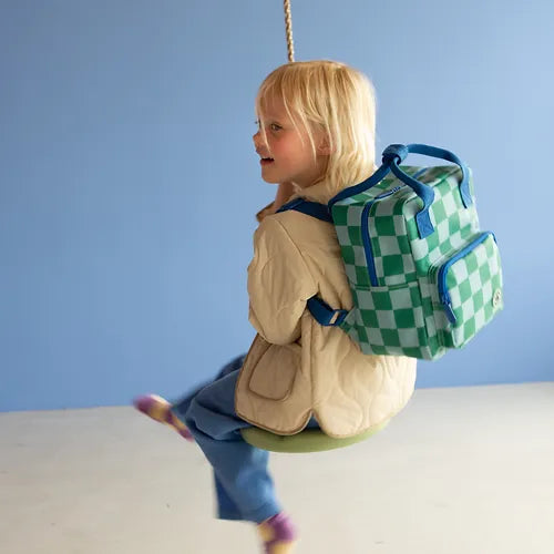 Studio Ditte - Small Backpack - Blocks Green + Blue