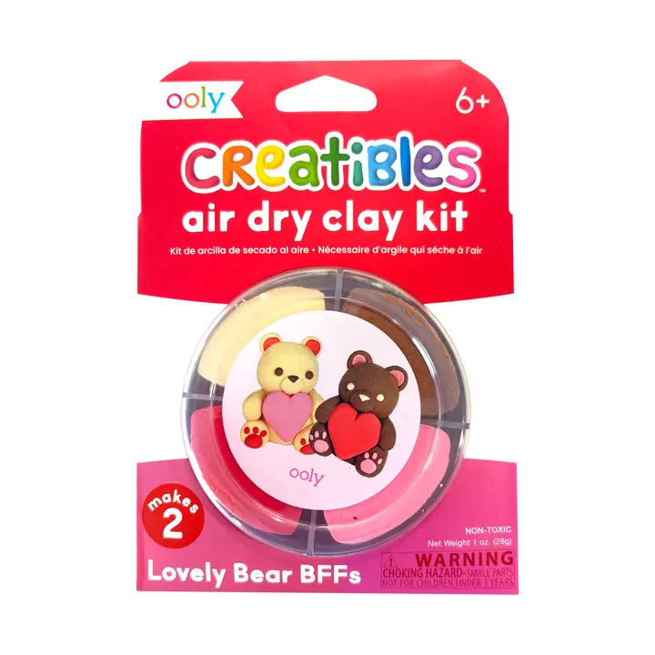 Ooly - Creatibles: Air Dry Clay BFFS Kit - Lovely Bears - Set of 4
