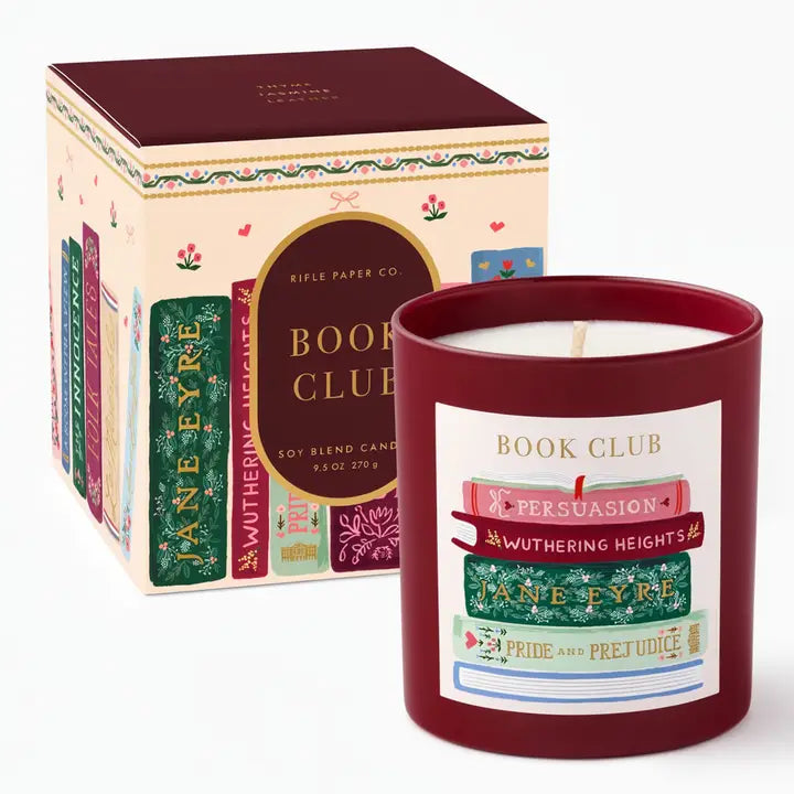 Rifle Paper Co. - 9.5 oz Glass Candle - Book Club