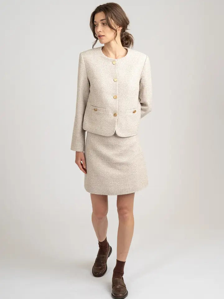 Tweed Mini Skirt - Ivory