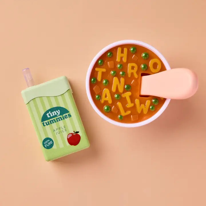 Tiny Harlow - Tiny Tummies Set - Alphabet Soup Bowl and Juice Box