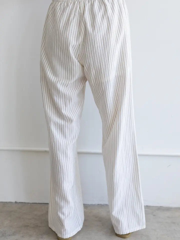 Clea Pants - Ivory + Brown