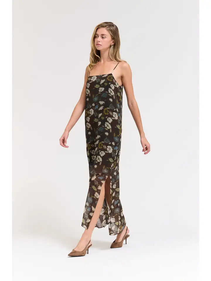 Grade + Gather - Spaghetti Strap Maxi Dress - Black