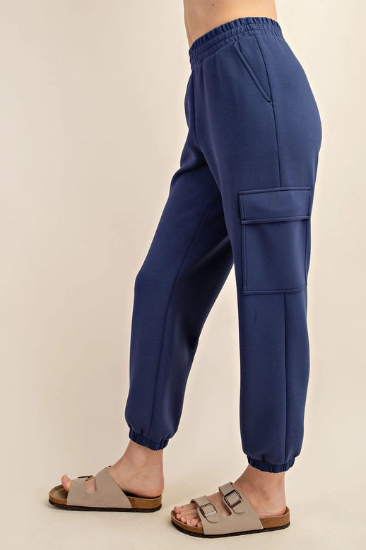 Modal Poly Span Scuba Cargo Jogger Pant - Smoky Navy