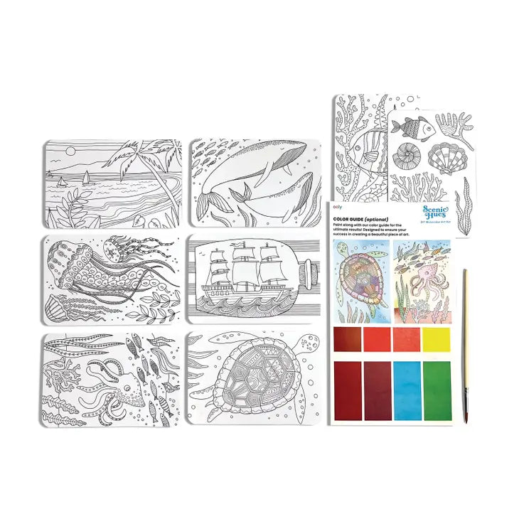 OOLY - Scenic Hues D.I.Y. Watercolor Kit - Ocean Paradise