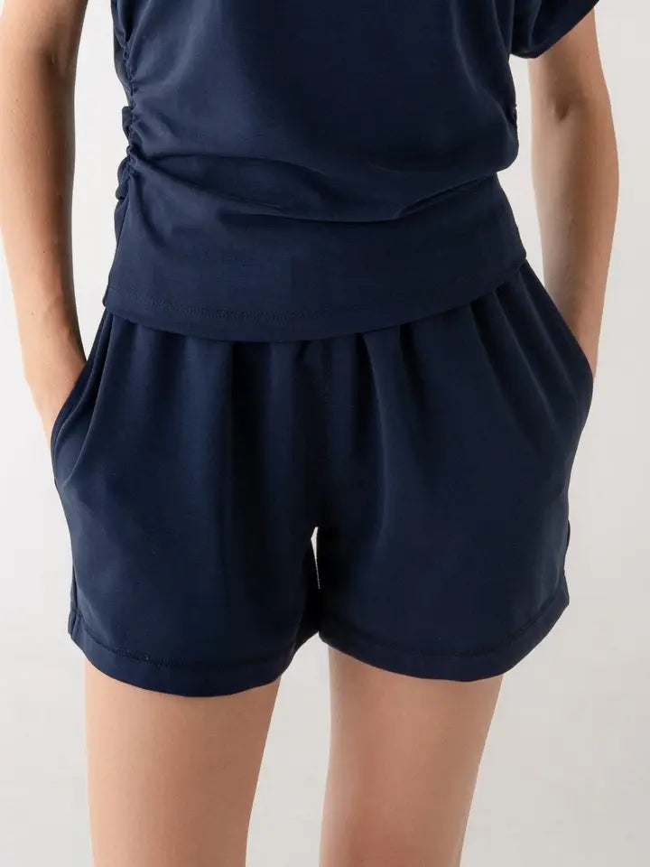 Lounge Elastic Waist Shorts - Slate Navy