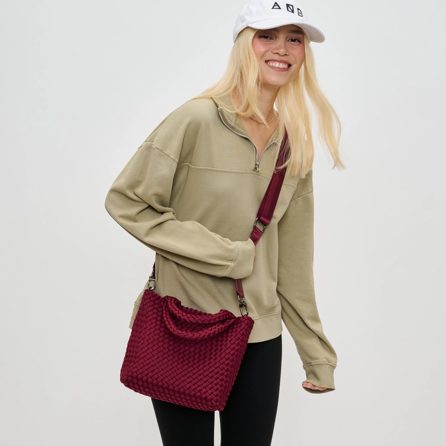 Sky's The Limit - Small Woven Neoprene Crossbody - Wine