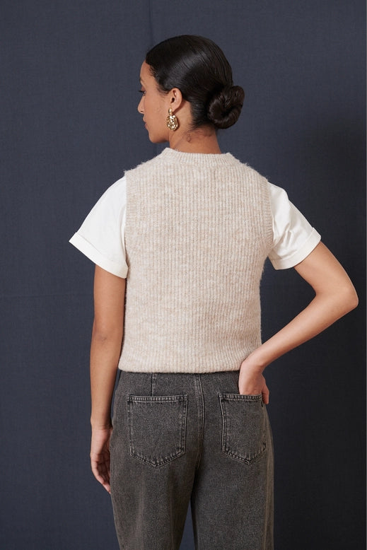 Sleeveless Sweater - Tiny - Oat