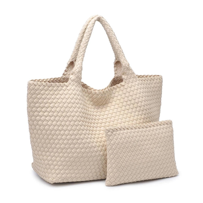 Sky's The Limit - Large Woven Neoprene Tote - Cream