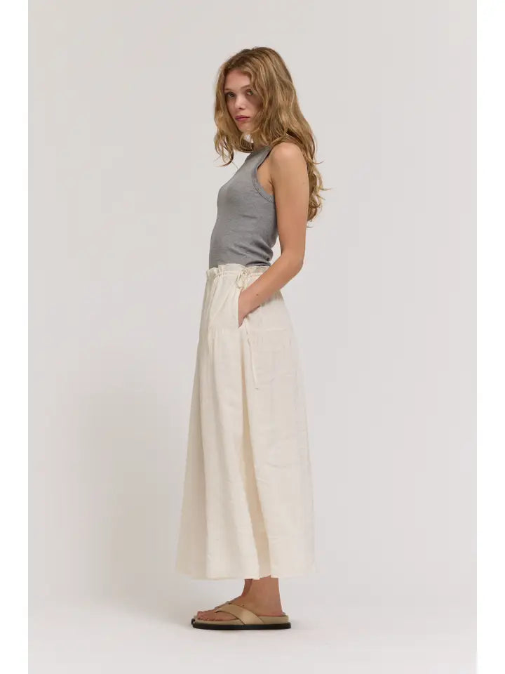 Grade + Gather - Drawstring Waist Skirt - Soy