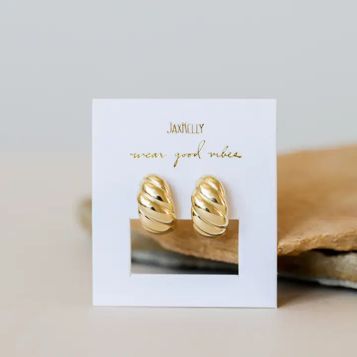 Gold Hoop Swirl Earring