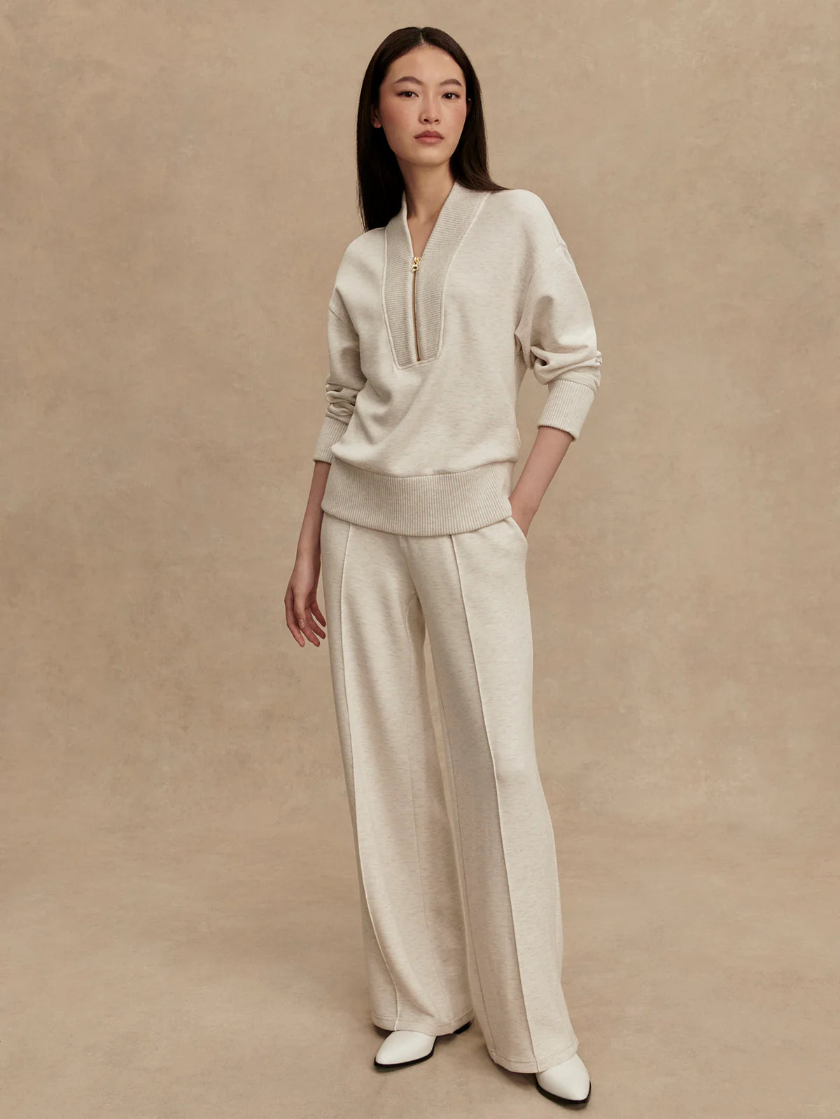 Varley - The Wide Leg Pant 28" - Ivory Marl