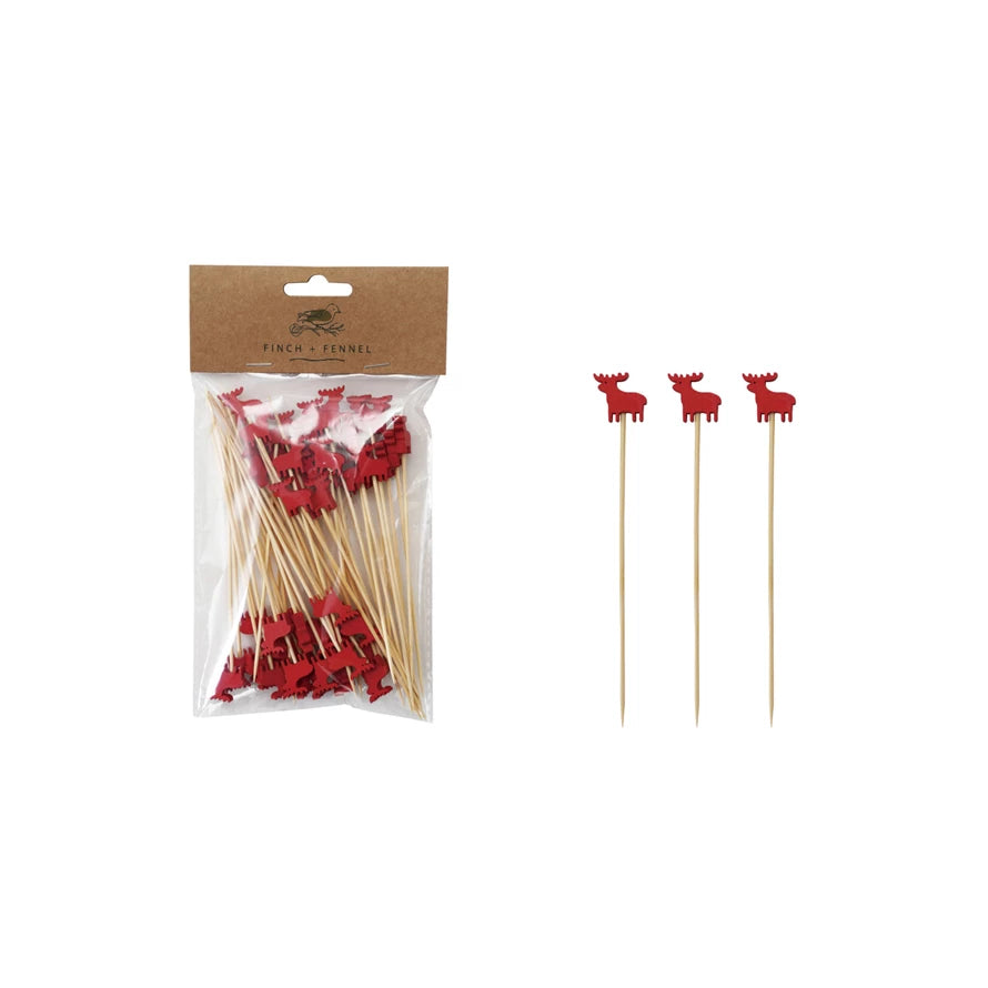 Bamboo Single Use Skewers - Red Moose