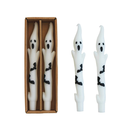 Unscented Ghost Candle Tapers - Set of 2