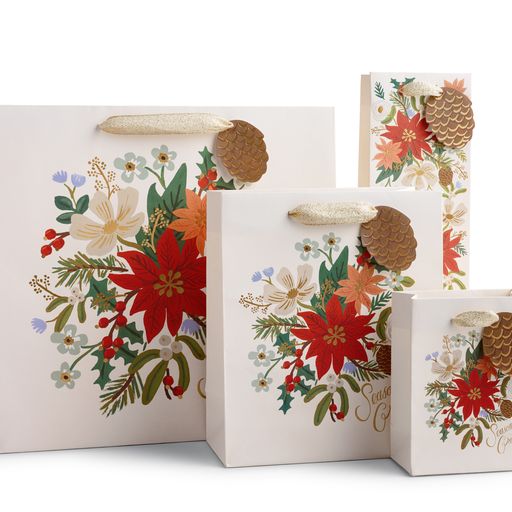 Rifle Paper Co. - Wine Gift Bag - Holiday Bouquet