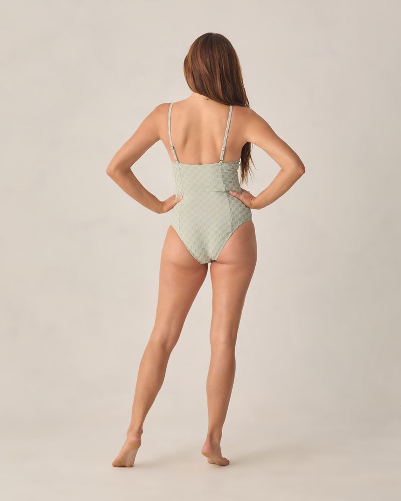 Rylee + Cru - Underwire One-Piece - Sage Check