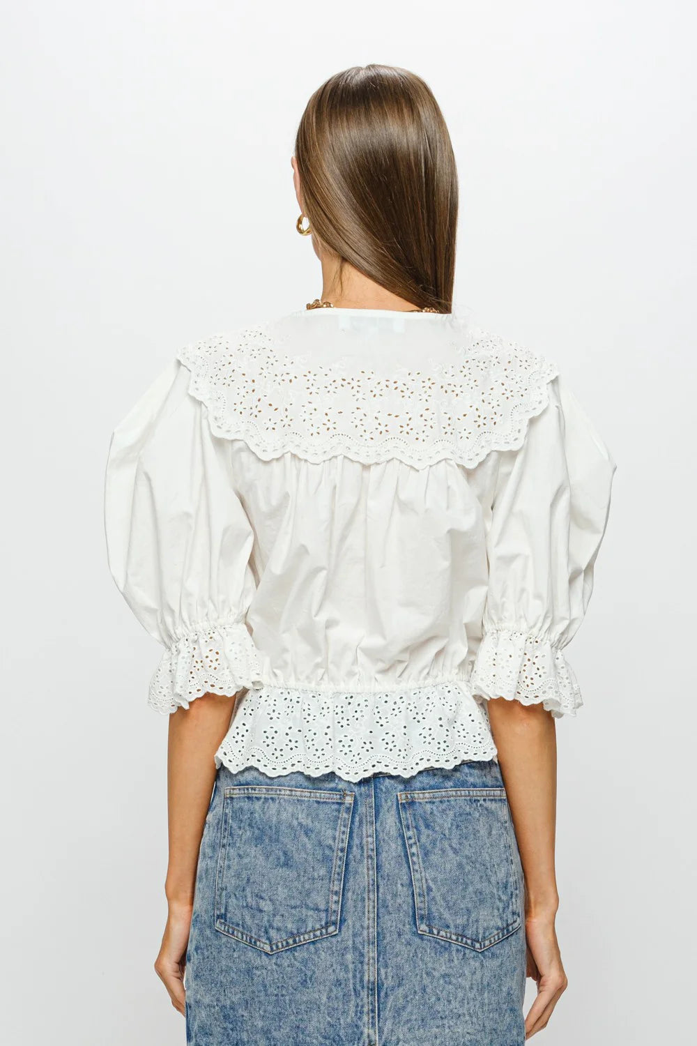 Emi Tie Front Blouse - White