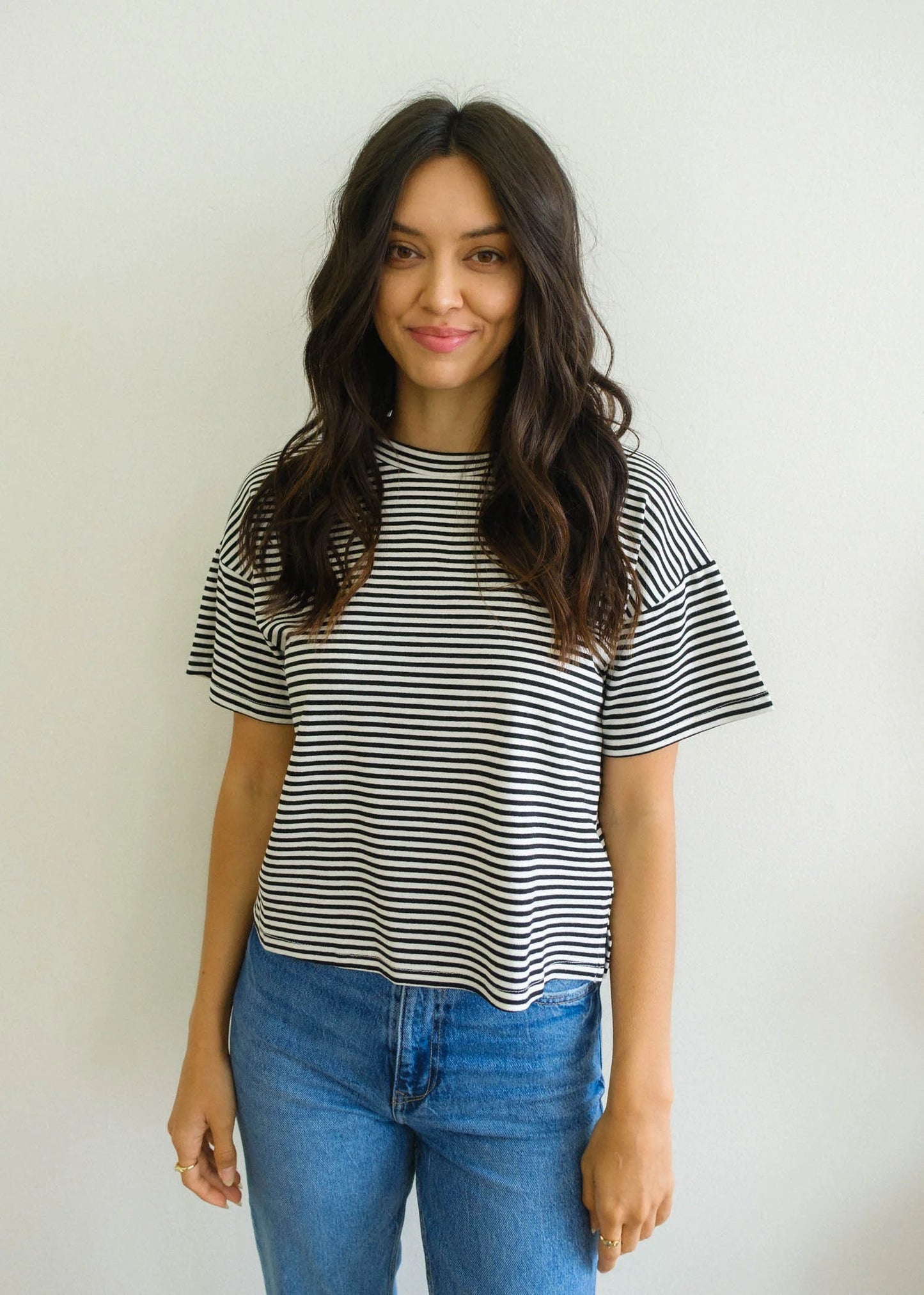 Striped Basic Tee - Black