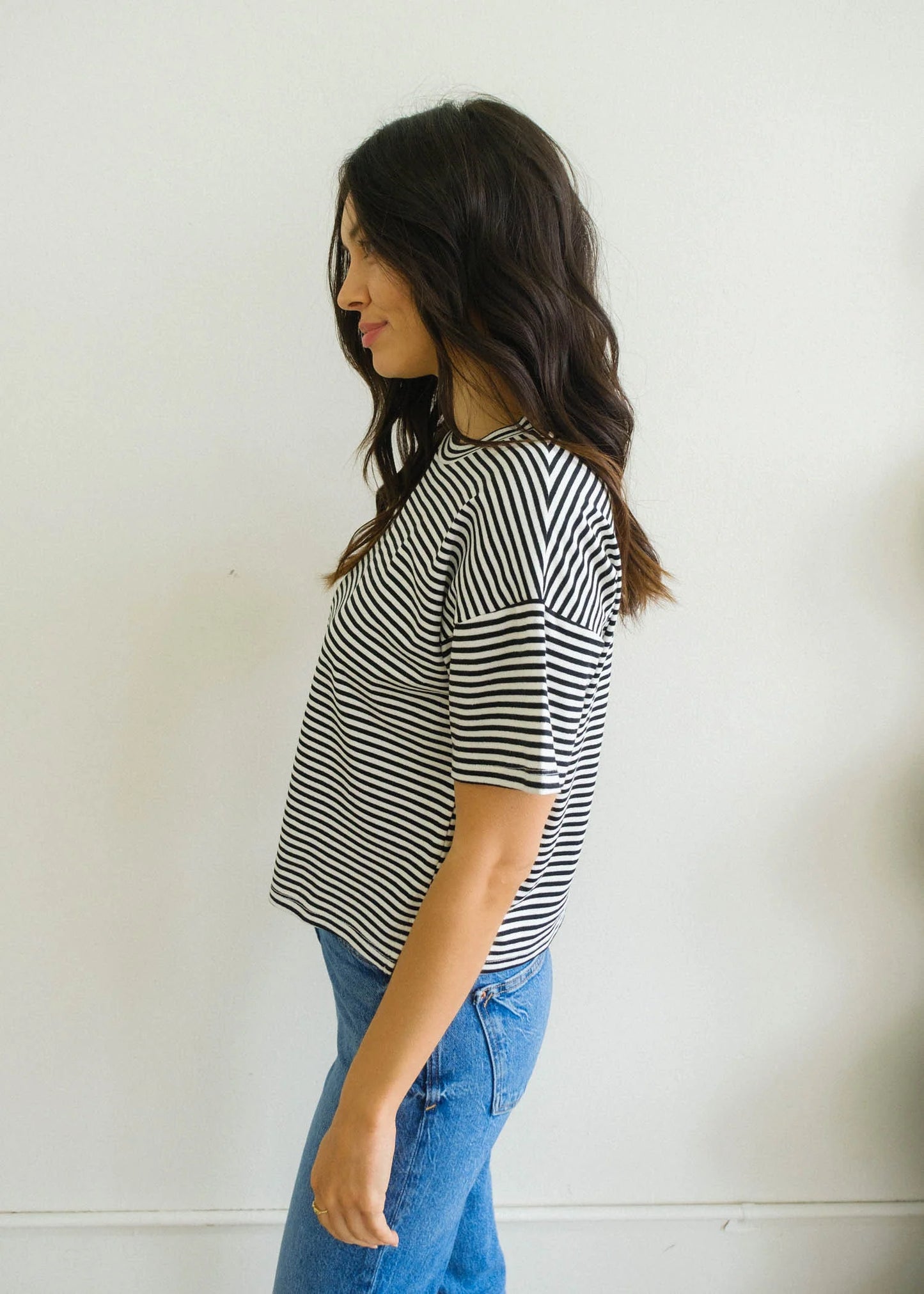 Striped Basic Tee - Black