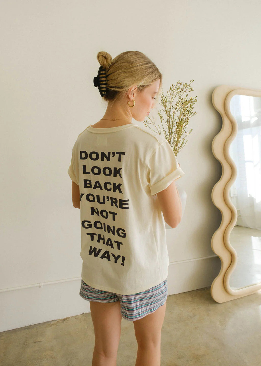 Don't Look Back Graphic Tee - Cream