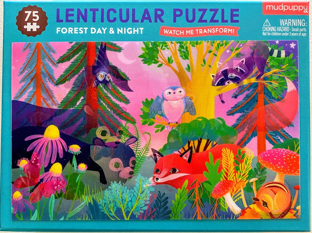 Forest Day & Night - 75 Piece Lenticular Puzzle - Mudpuppy