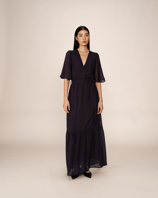 Perse Long Dress - Marine
