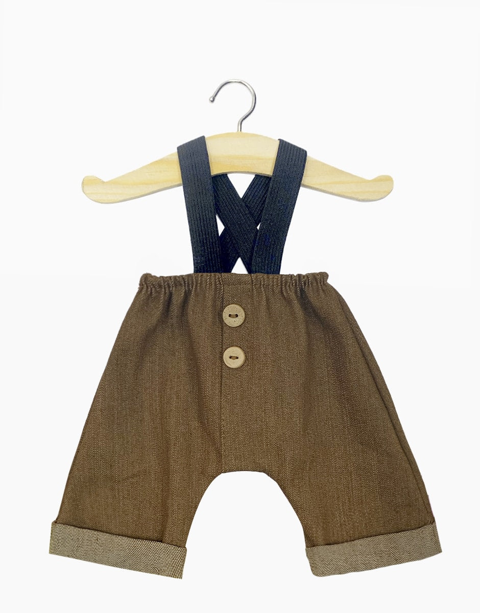 Minikane - Jules Suspender Pants - Brown Denim