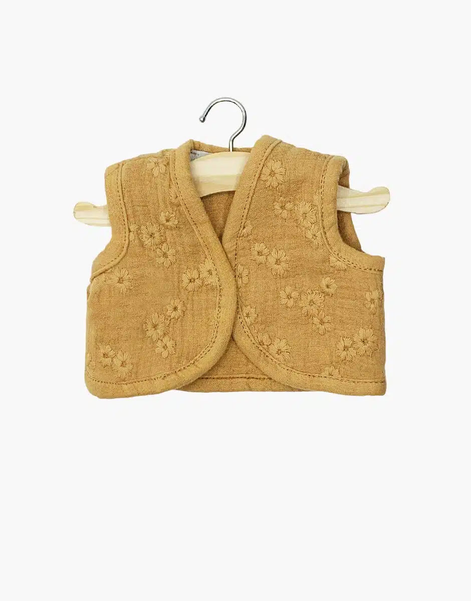 Minikane - Taoma Sleeveless Vest - Camel with Embroidery