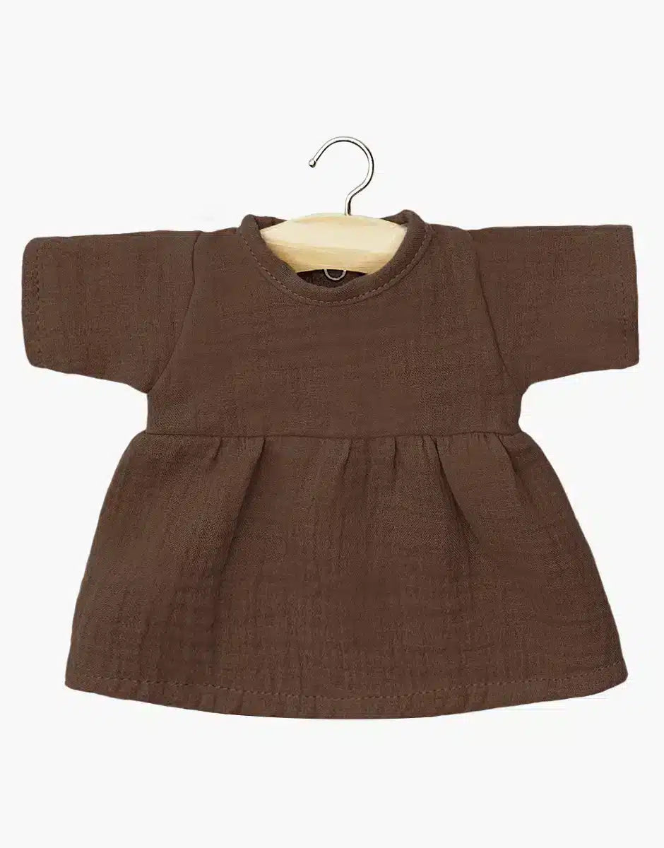 Minikane - Faustine Dress - Chocolate Cotton Gauze