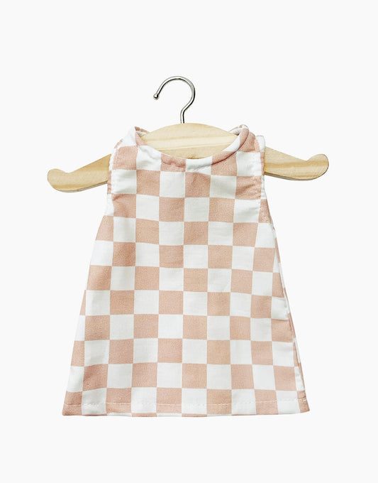 Minikane - Andree Dress with Pink + White Checkerboard