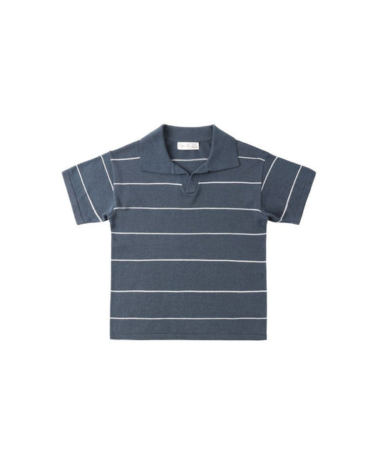 Rylee + Cru - Chandler Knit Polo - Navy Stripe