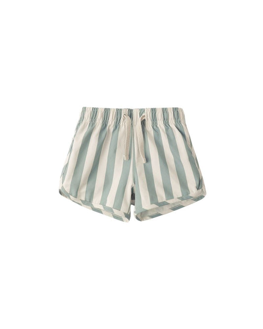 Rylee + Cru - Swim Trunk - Green Stripe