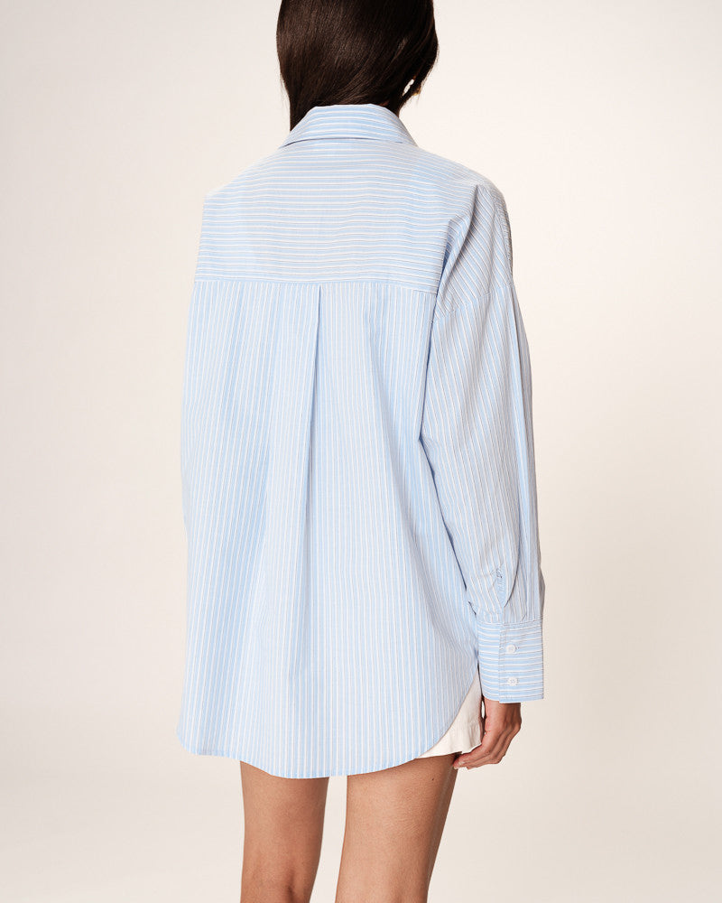 Oversized Striped Shirt - Blue Riviere