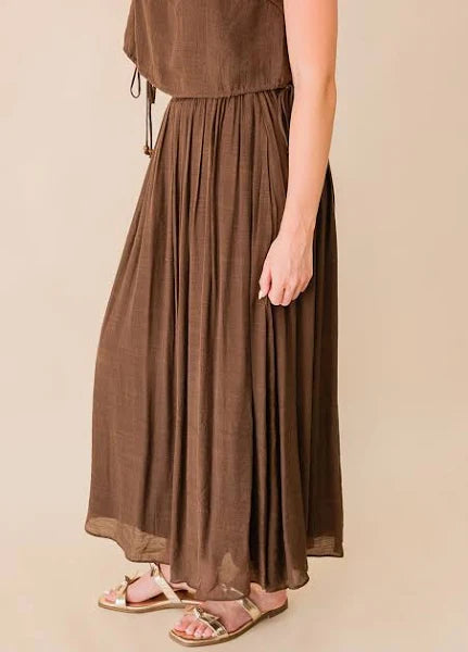 Mary Midi Skirt - Brown