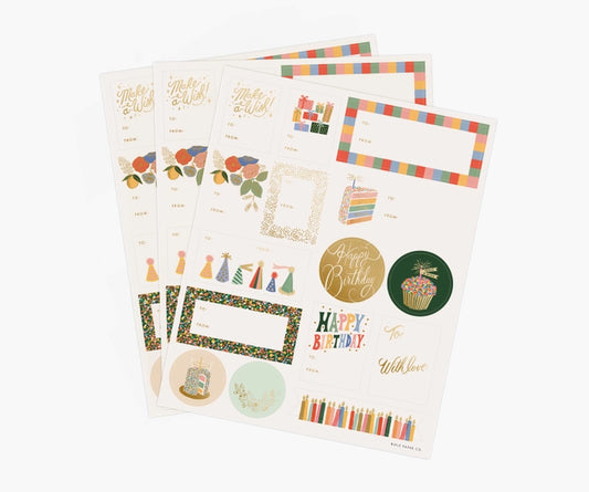 Rifle Paper Co. - Gift Stickers - Birthday Cake - Set of 3