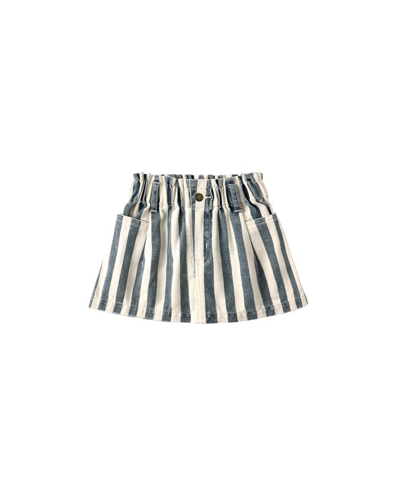 Rylee + Cru - Denim Mini Skirt - Navy Stripe