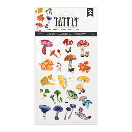 Tattly - Colorful Mushrooms Tattoo Sheet