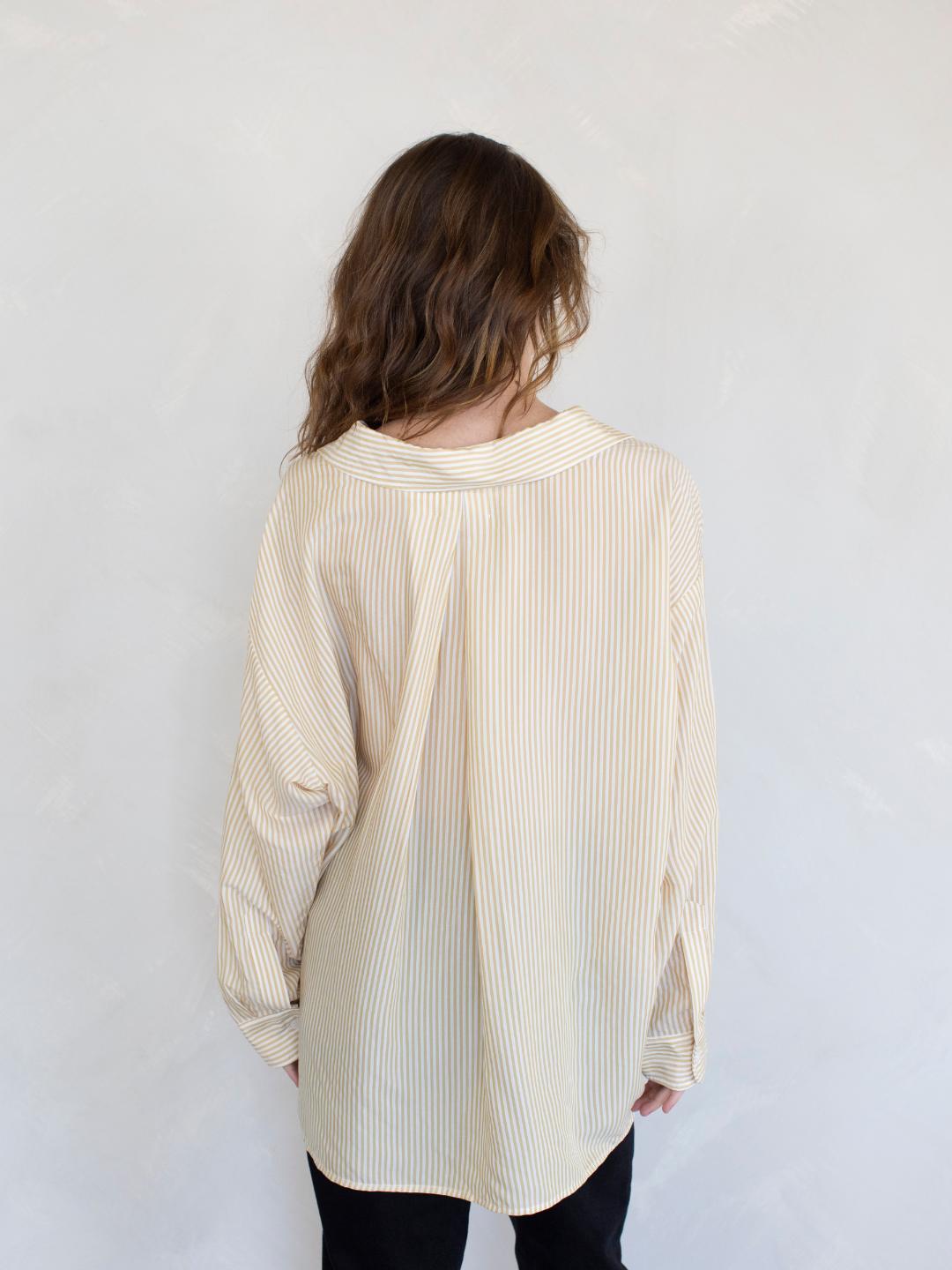 Striped Oversized Shirt - Mustard Stripe