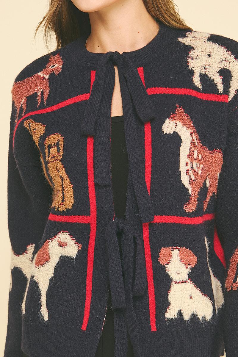 Front Tie Detailed Cardigan - Dog