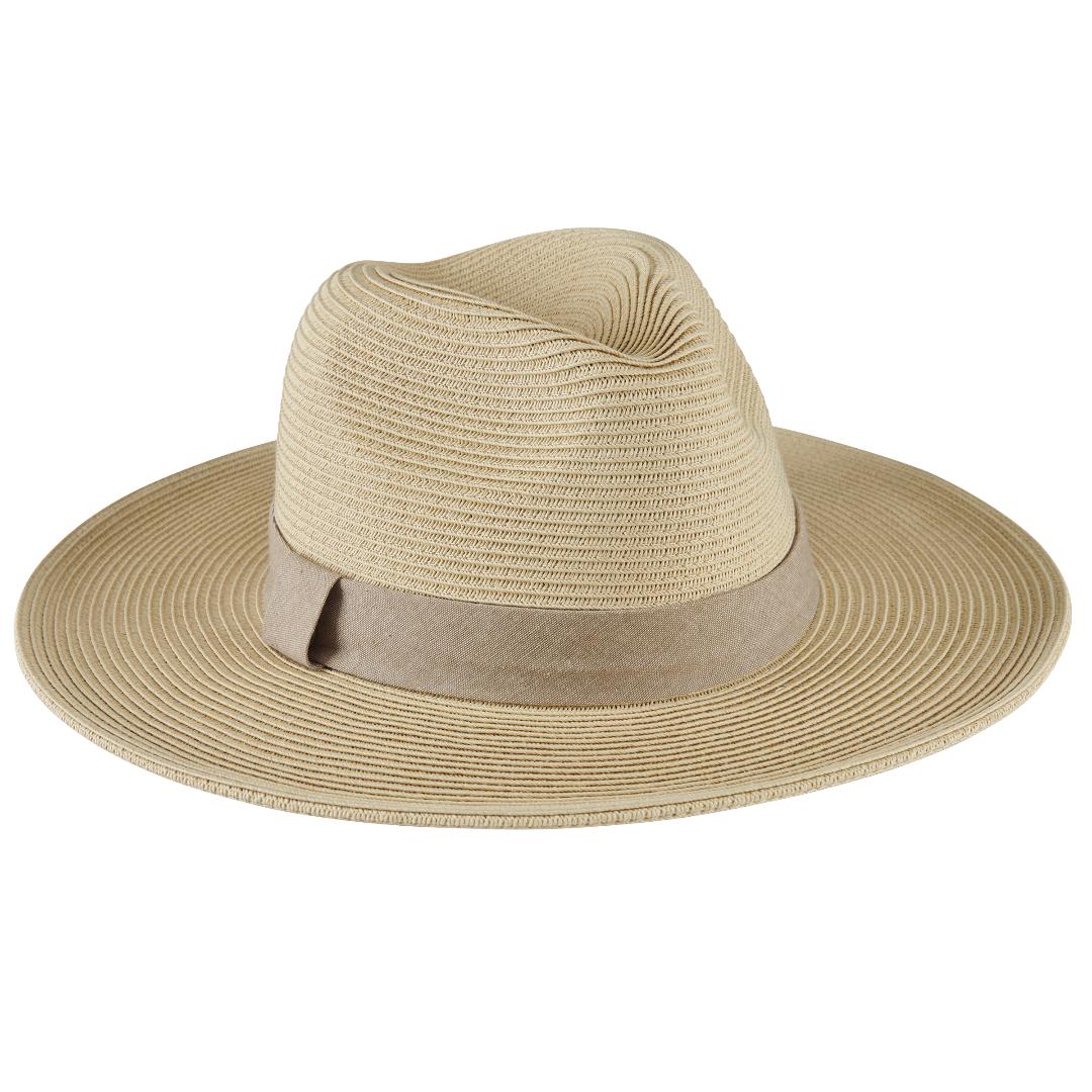 San Diego Hat Company - Ultrabraided Fedora with Faded Olive Chambray Band