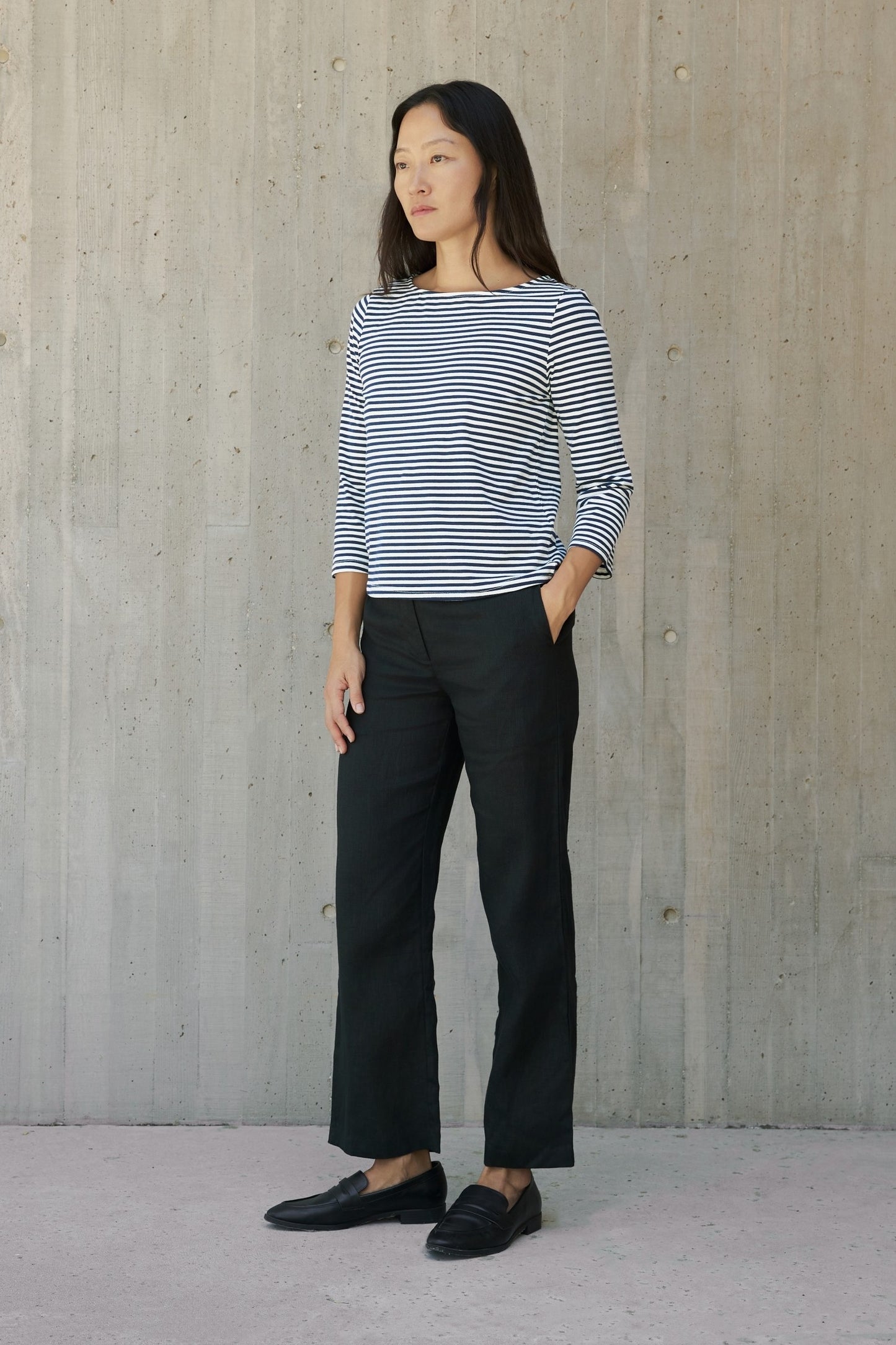 The Xara Top - Navy + White