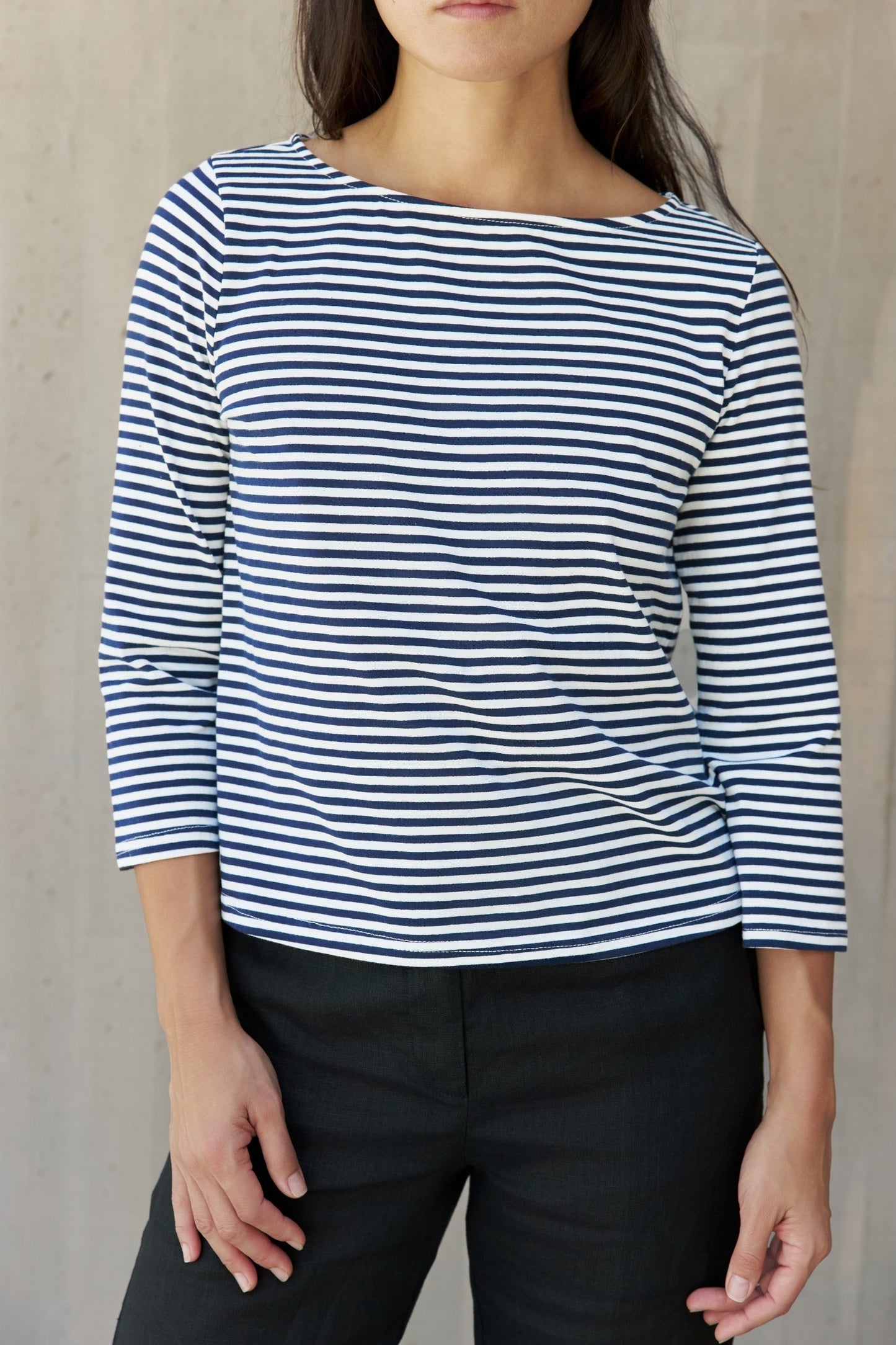 The Xara Top - Navy + White