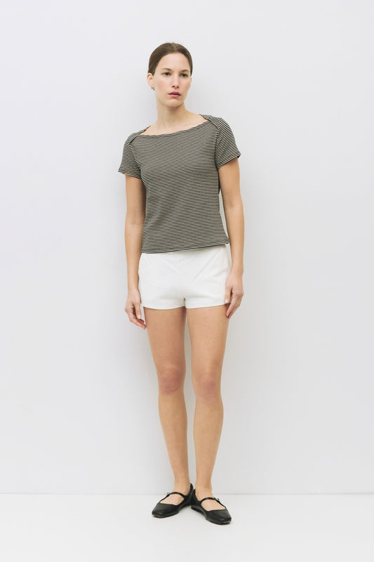 The Sasha Top - Beige & Black