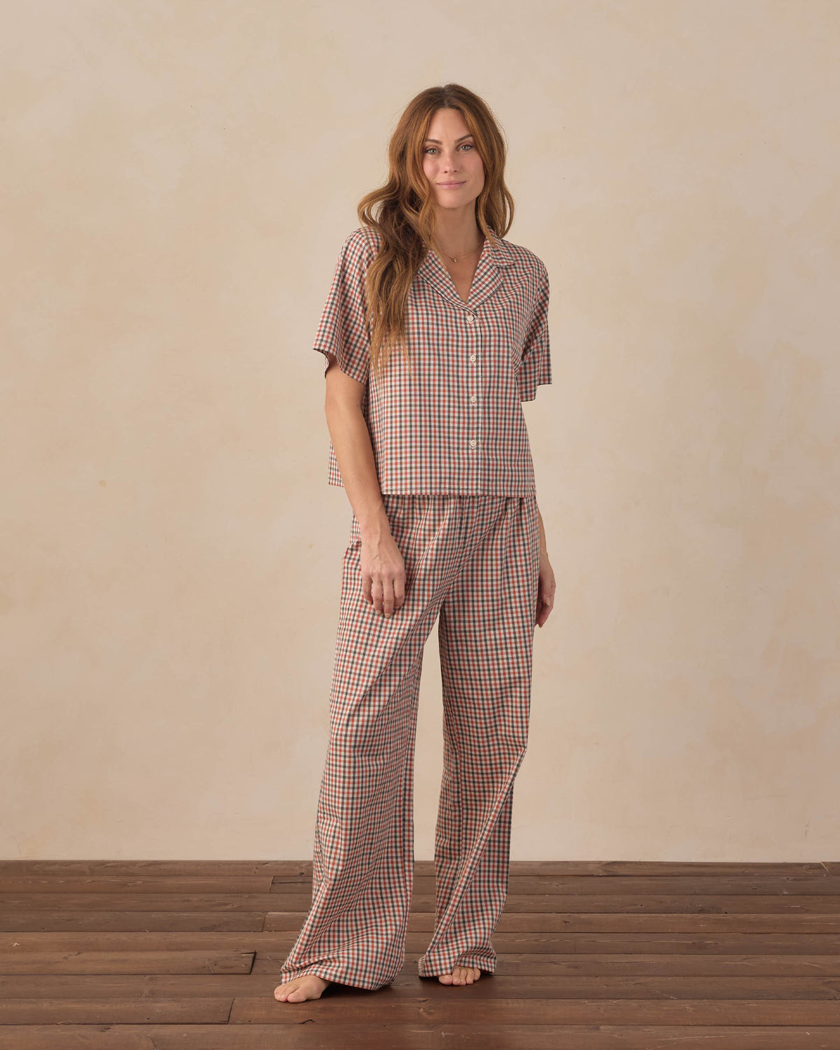 Rylee + Cru - Women's Woven Pajama Set - Holiday Gingham