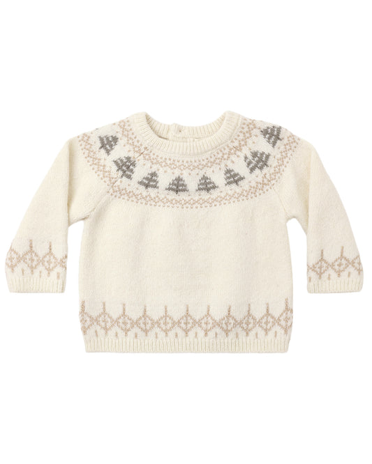 Quincy Mae - Rex Sweater - Tree Fair Isle