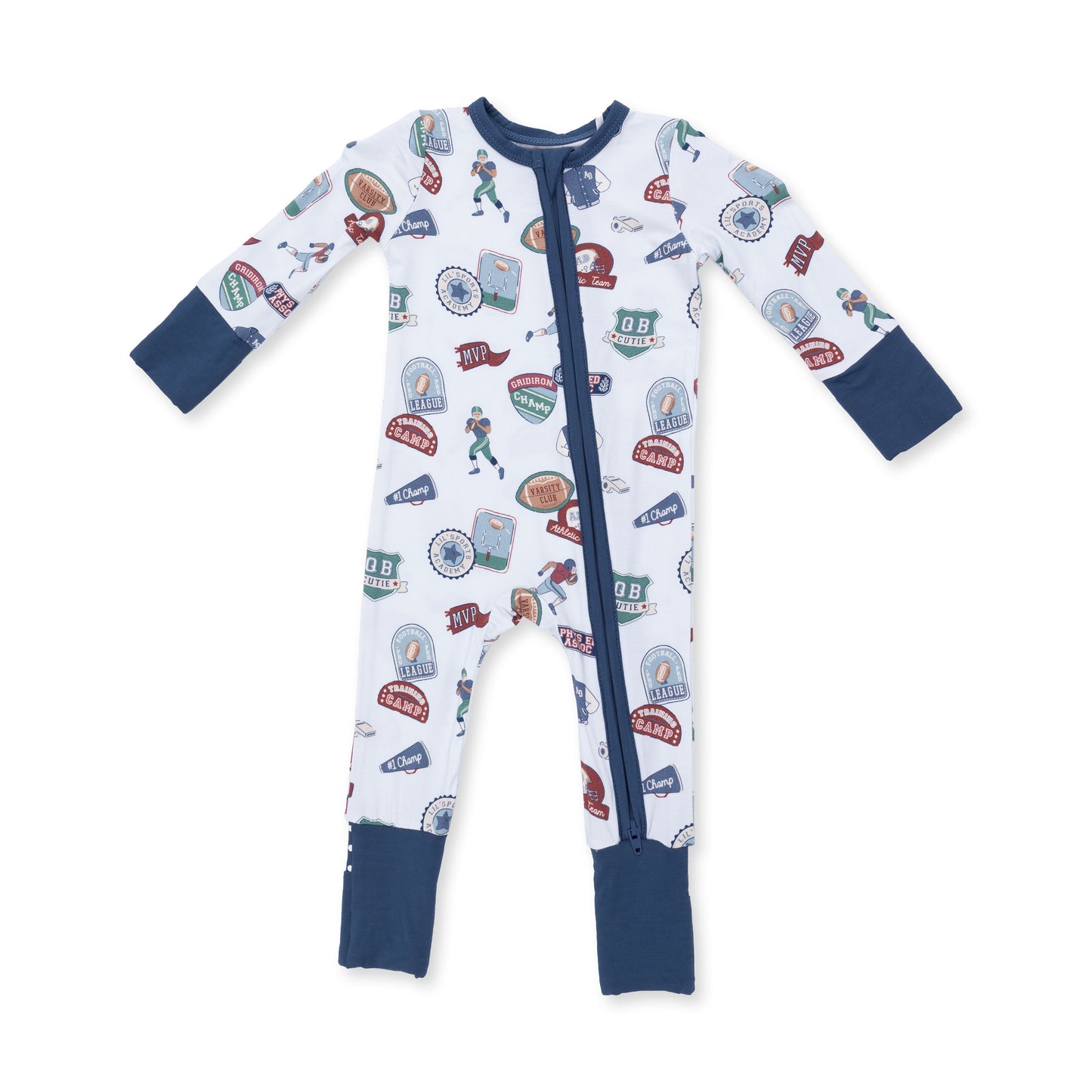 Convertible Romper - Football Patches