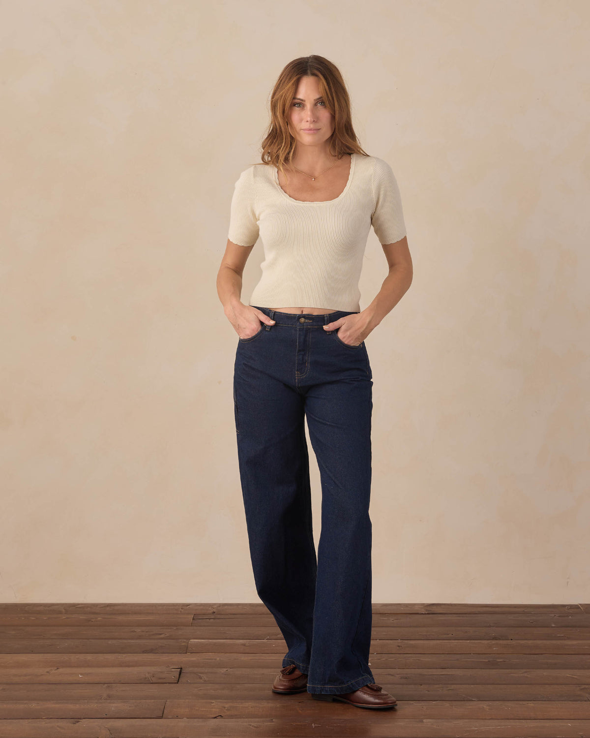 Rylee + Cru - Women's Scallop Tee - Natural