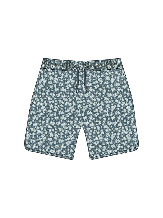 Rylee + Cru - Men's Dolphin Boardshort - Navy Floral