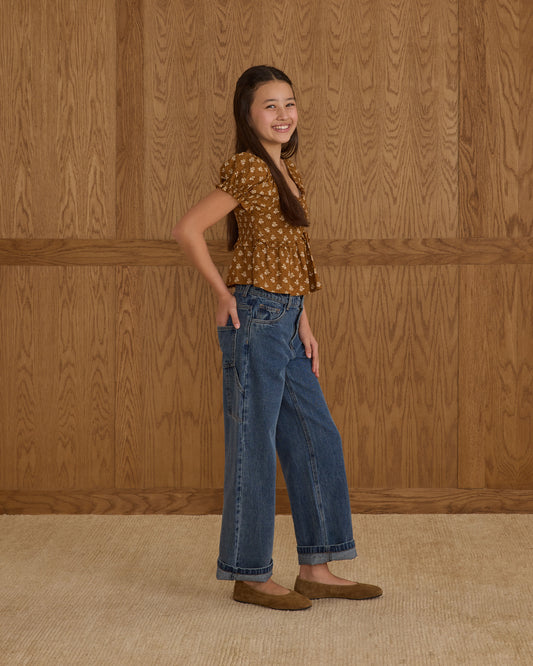 Rylee + Cru - Tween Baggy Wide Leg Pant - Indigo Denim
