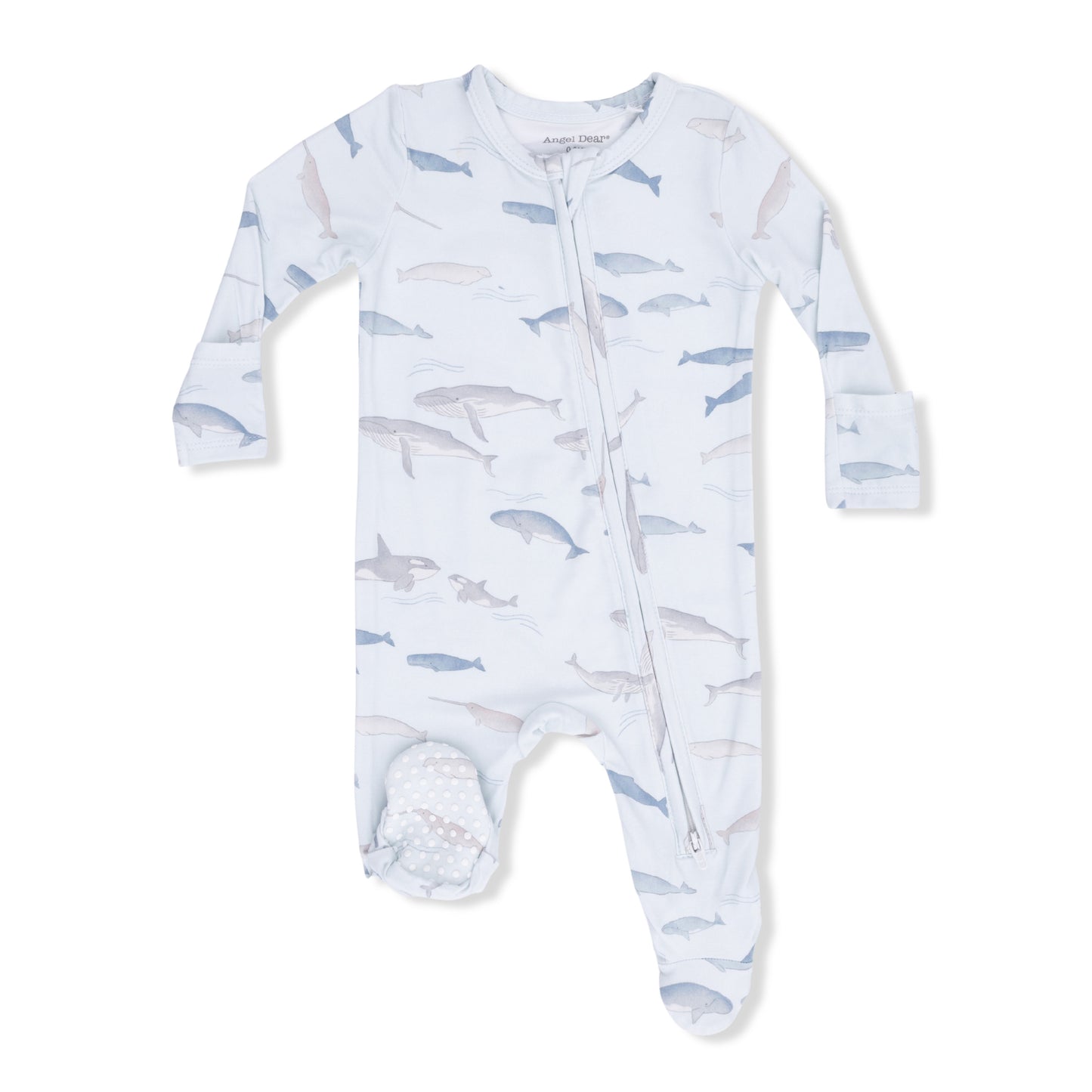 2 Way Zipper Footie - Little Whales